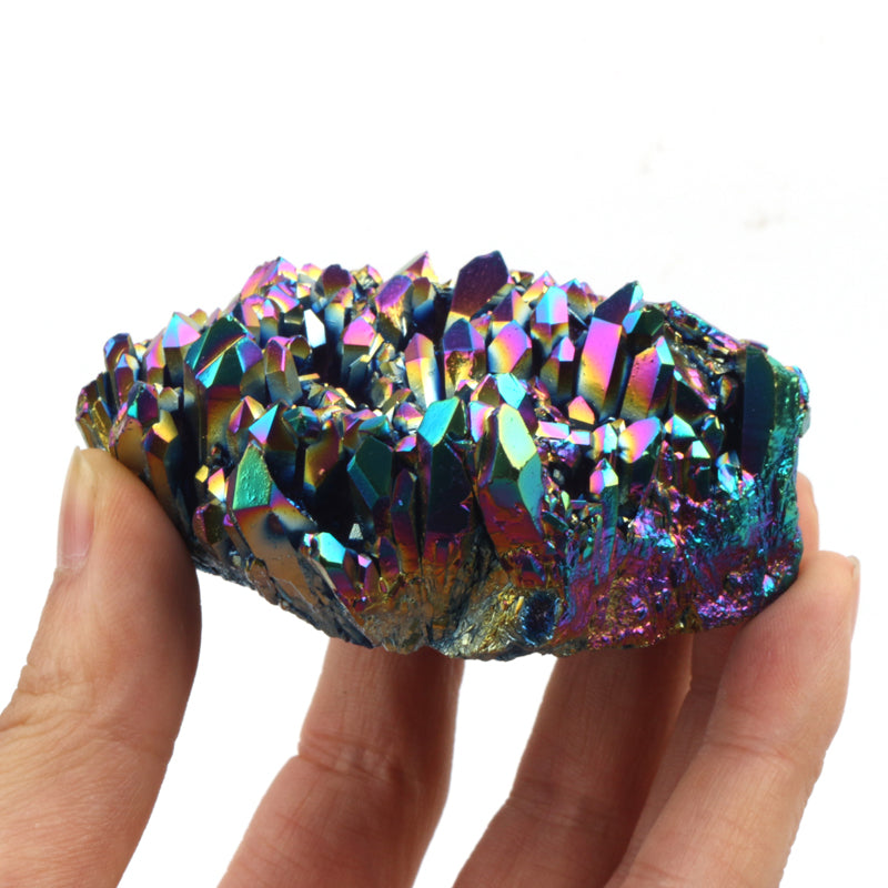 Natural Aura Clear Quartz Rainbow Crystal Cluster Angel Aura Raws Quartz Cluster