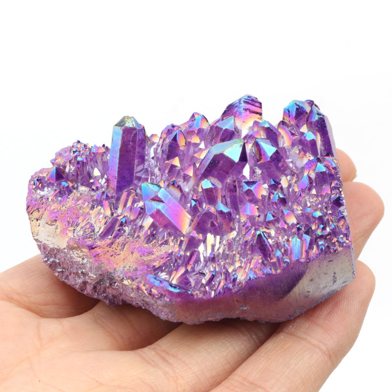 Natural Aura Clear Quartz Rainbow Crystal Cluster Angel Aura Raws Quartz Cluster