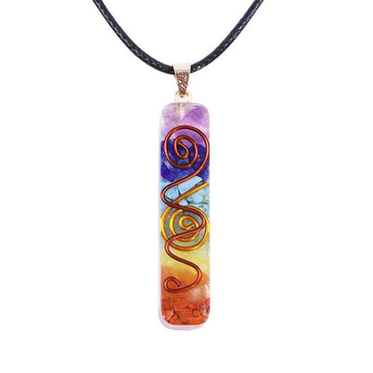 Collar de orgonita con colgante de energía de los 7 chakras