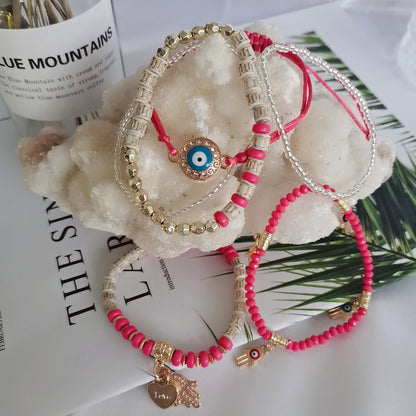 Boho Evil Eye Beaded Stack Bracelets Sets