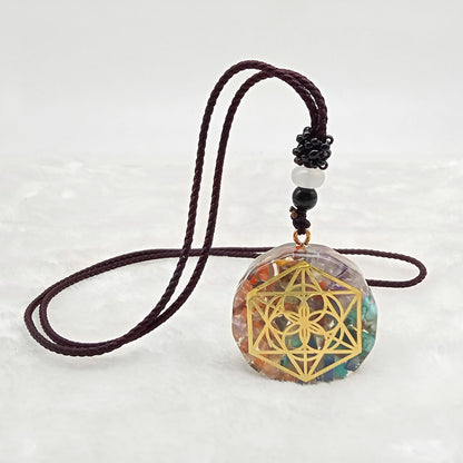 Orgonite Pendant Om Symbol Necklace Chakra Healing Energy Necklace Meditation Jewelry