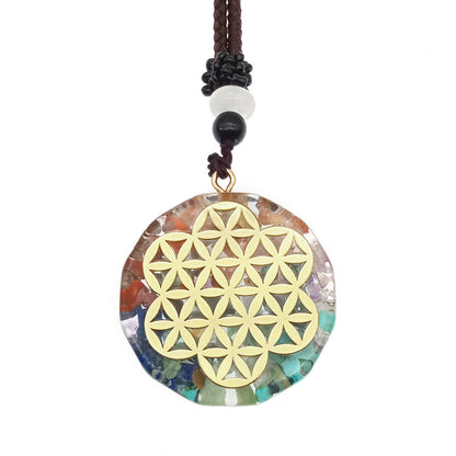 Colgante de orgonita con símbolo Om, collar de energía curativa de chakras, joyería de meditación