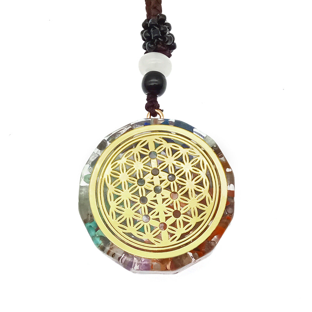 Orgonite Pendant Om Symbol Necklace Chakra Healing Energy Necklace Meditation Jewelry