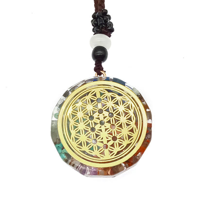 Colgante de orgonita con símbolo Om, collar de energía curativa de chakras, joyería de meditación