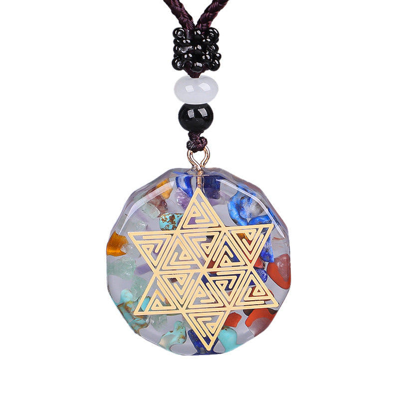 Orgonite Pendant Om Symbol Necklace Chakra Healing Energy Necklace Meditation Jewelry