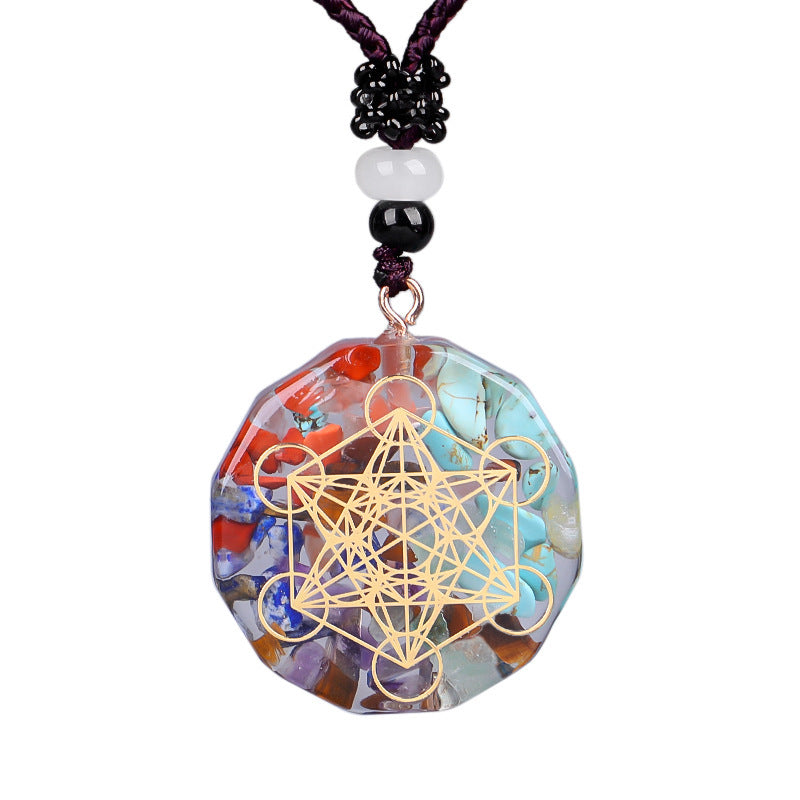 Colgante de orgonita con símbolo Om, collar de energía curativa de chakras, joyería de meditación