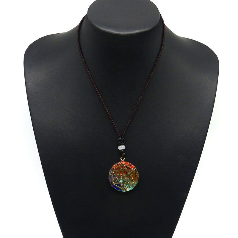 Colgante de orgonita con símbolo Om, collar de energía curativa de chakras, joyería de meditación