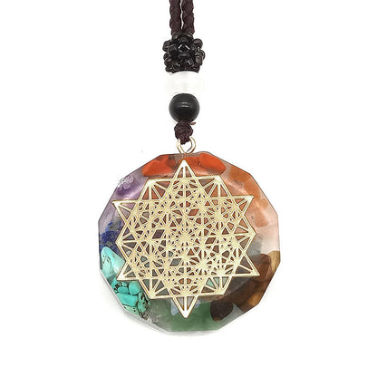 Orgonite Pendant Om Symbol Necklace Chakra Healing Energy Necklace Meditation Jewelry