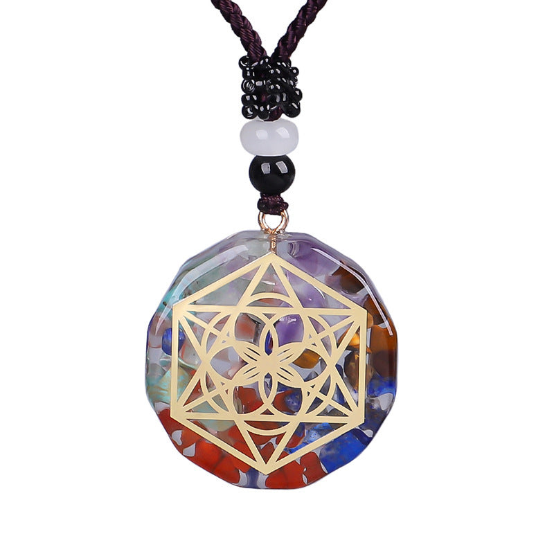 Orgonite Pendant Om Symbol Necklace Chakra Healing Energy Necklace Meditation Jewelry