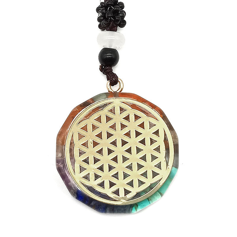 Colgante de orgonita con símbolo Om, collar de energía curativa de chakras, joyería de meditación