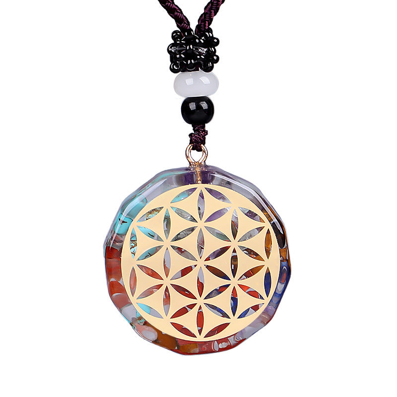 Colgante de orgonita con símbolo Om, collar de energía curativa de chakras, joyería de meditación