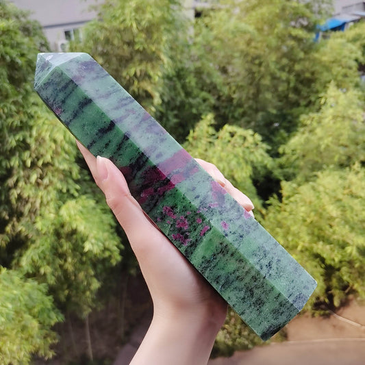 Beautiful Natural Ruby Zoisite Crystal Point