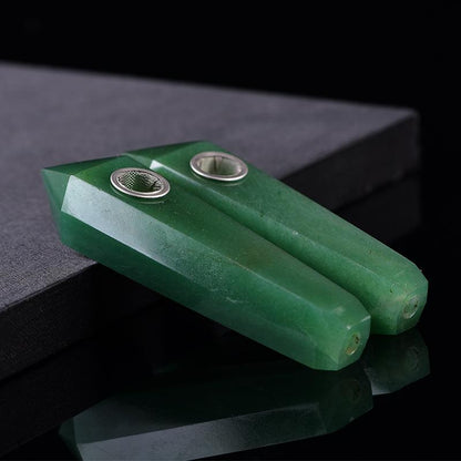 Green Aventurine Crystal Pipe