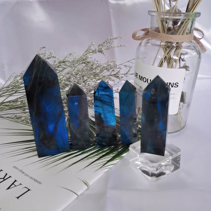 Natural Blue Flash Labradorite Square Point