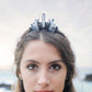 Handmade Faux Raw Crystal Headband Quartz Black Moon Bridal Alloy Tiara Crown