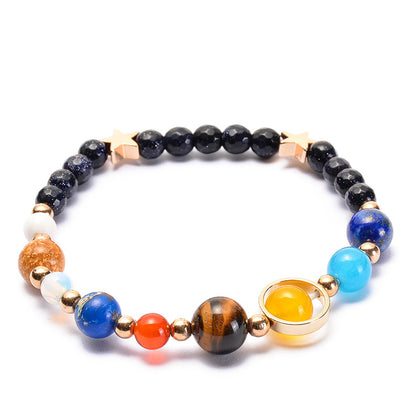 Universe Galaxy Charm Bracelet Eight Planets Bead Solar System Guardian Star Bracelets