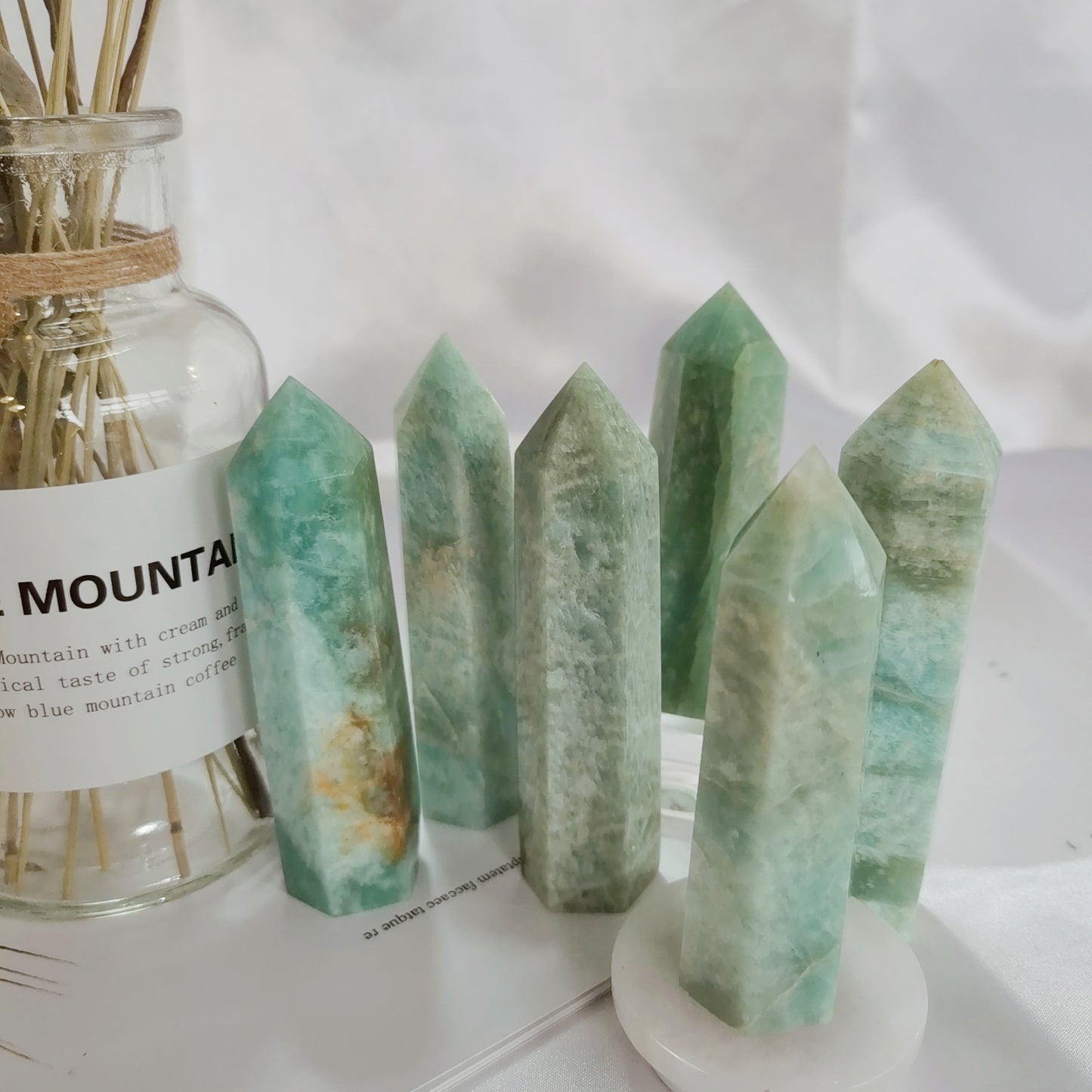 Natural Amazonite Point Tower Healing Crystal Collection