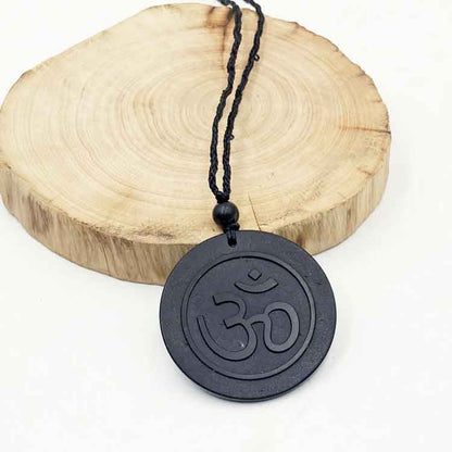 Circular Engraving Shungite Pendant