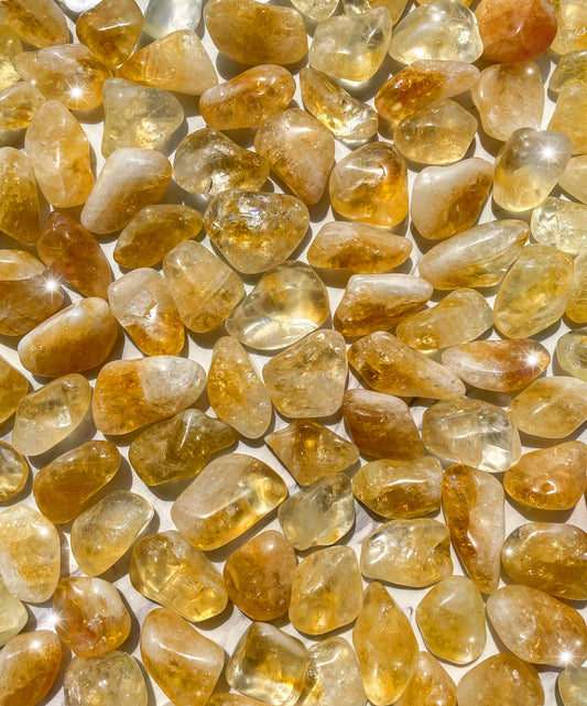 CITRINE TUMBLED STONE (HEAT TREATED)