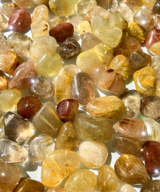 RUTILE QUARTZ TUMBLED STONES