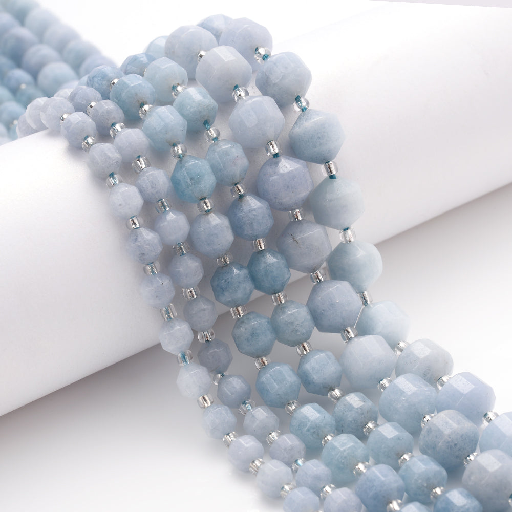 Olive Aquamarine Chalcedony Bead for Jewelry Making