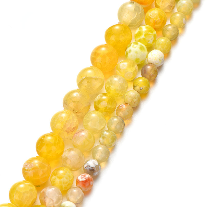 Yellow Agates Beads for Jewelry Making