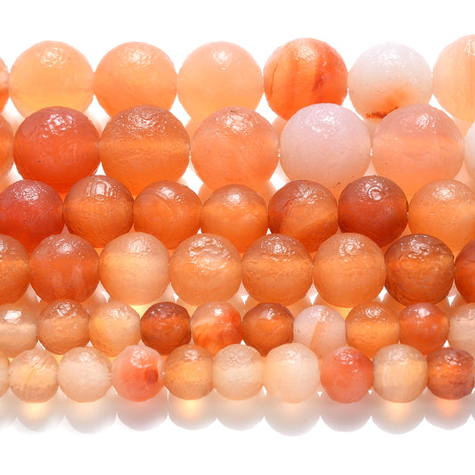 Orange Jades Stone Beads for Jewelry Making