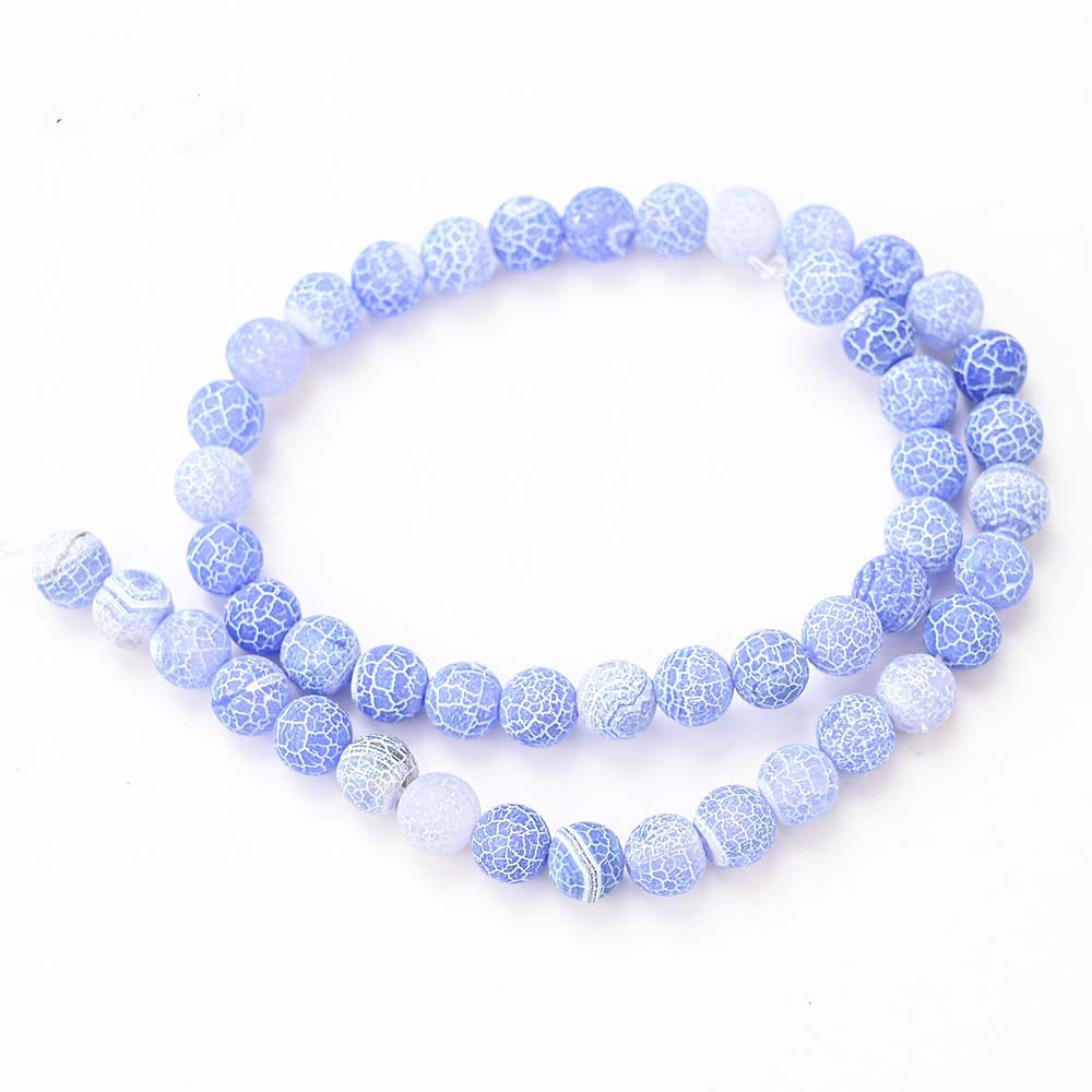 Blue Frosted Agates Beads for Jewelry Making