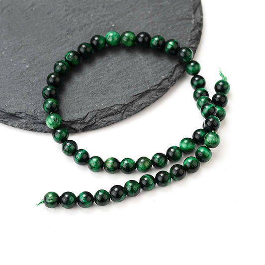 Green Tiger Eye Beads Smooth for Jewelry Making