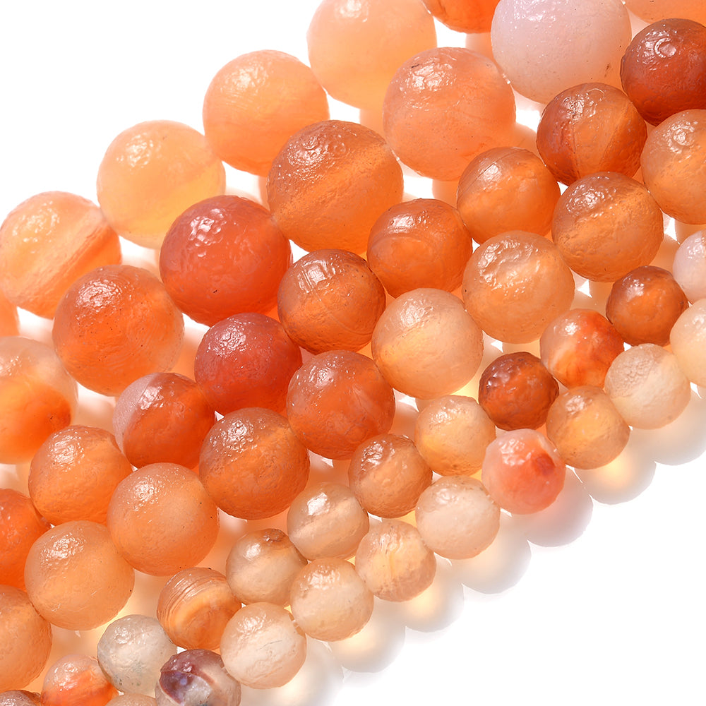 Orange Jades Stone Beads for Jewelry Making