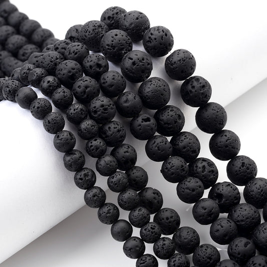 Black Lava Bead for Jewelry Making