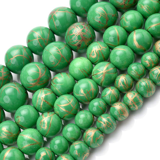 Green Golden Turquoise Bead for Jewelry Making