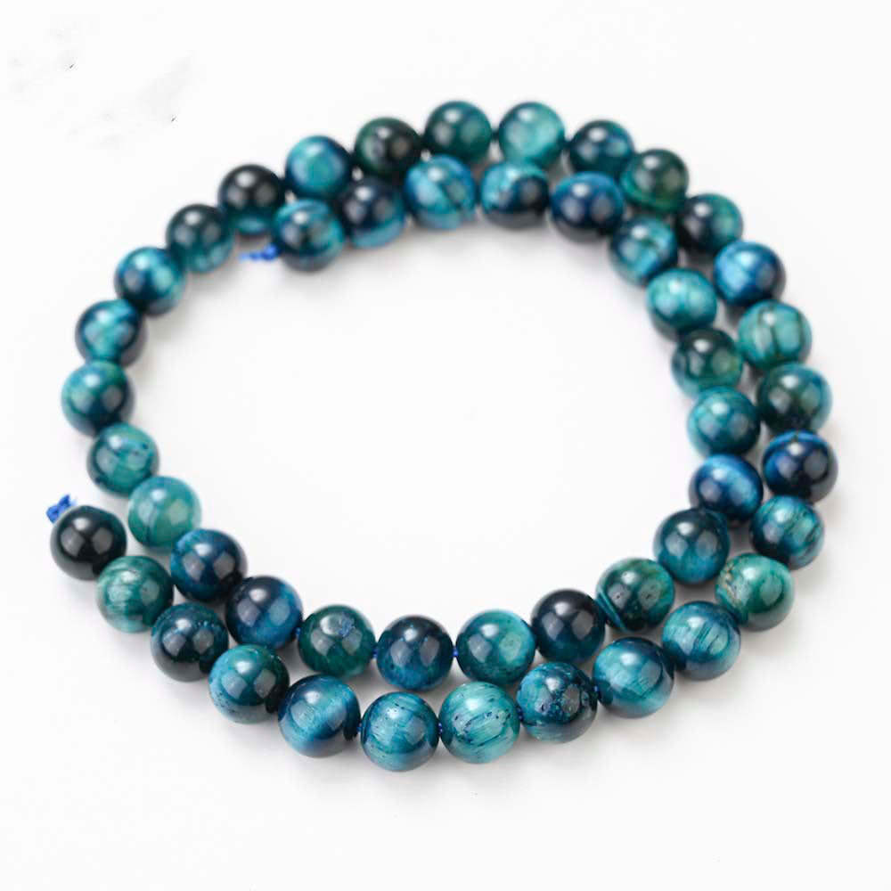 Genuine Galaxy Rainbow Blue Teal Tiger Eye Loose Bead for Jewelry Making