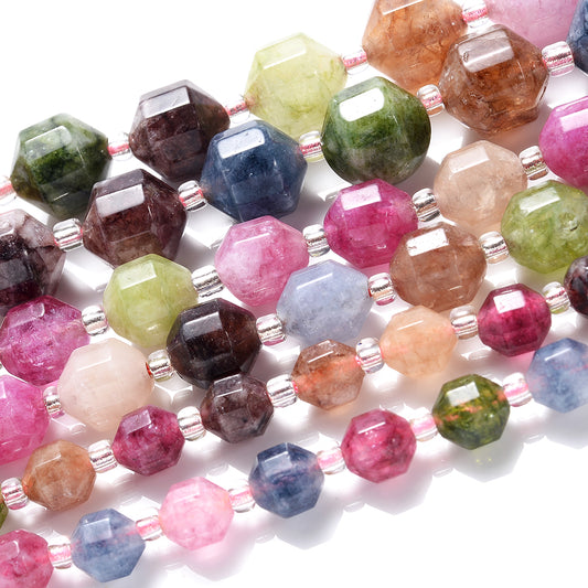 Olive Faceted Tourmaline Stone Beads Colorful Beads for Jewelry Making