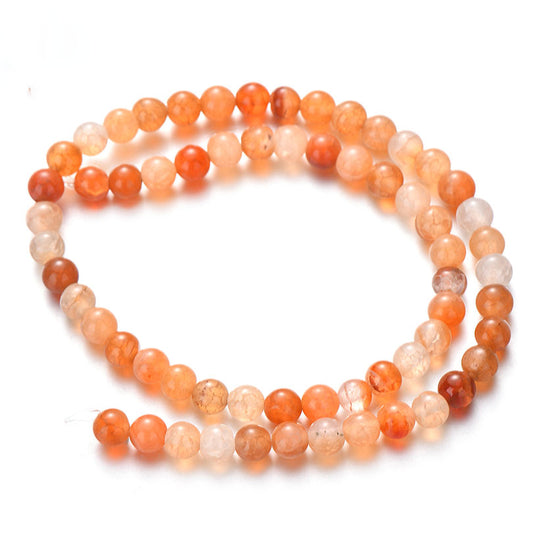 Fire Crackle Orange Agates Beads for Jewelry Making