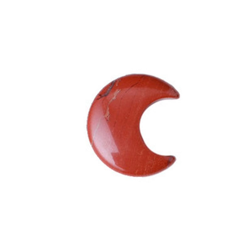 حجر الشفاء الطبيعي المنحوت على شكل قمر بلوري