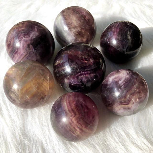 Natural Purple  Fluorite Crystal Sphere