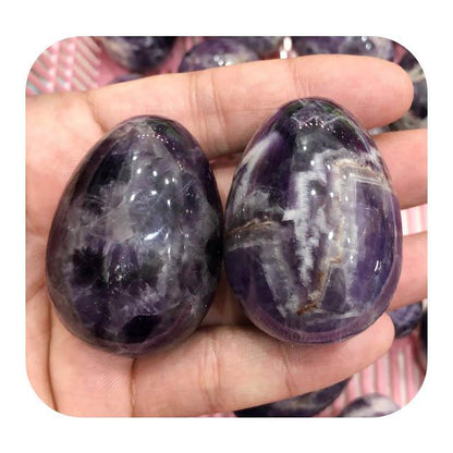 Polished Natural Dream Amethyst Eggs