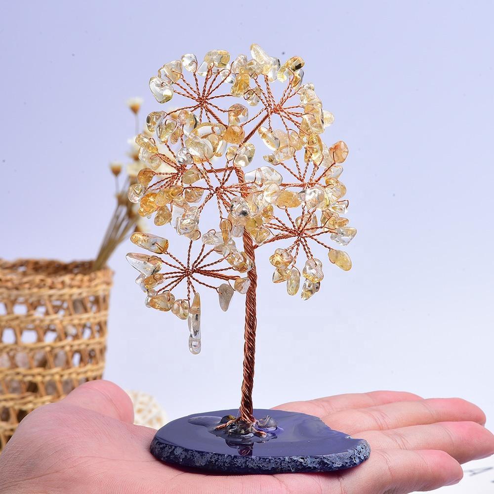 Árbol de cristal con rodajas de ágata