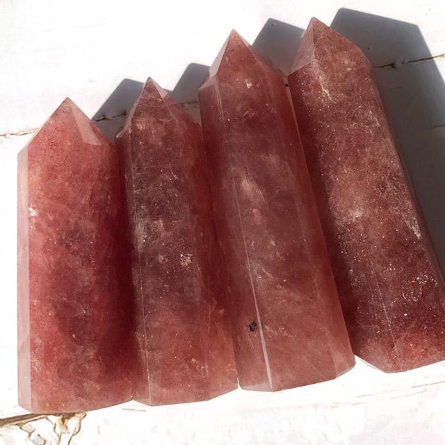 Natural Red Strawberry Quartz Tower