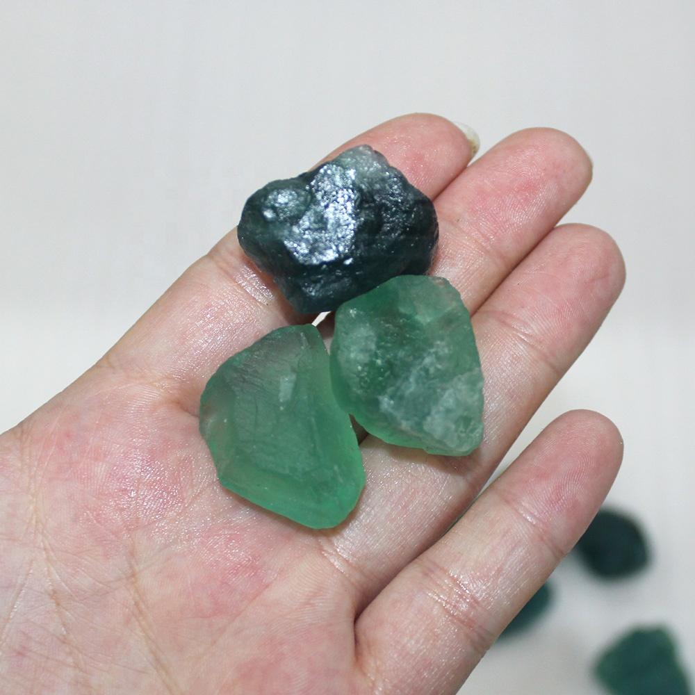 Natural Green Fluorite Raw Tumbled Stone