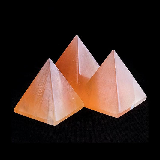 Natural Real Raw Selenite Mineral Polished Pyramid