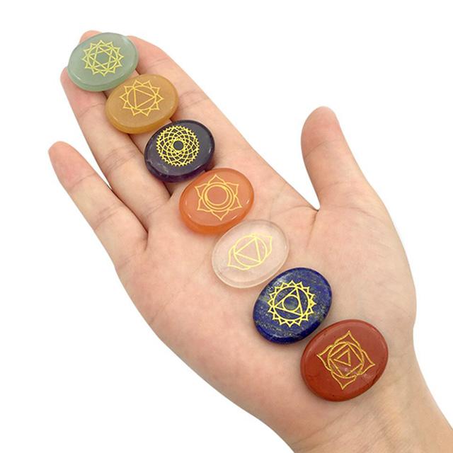 Juego de piedras pulidas de los 7 chakras 