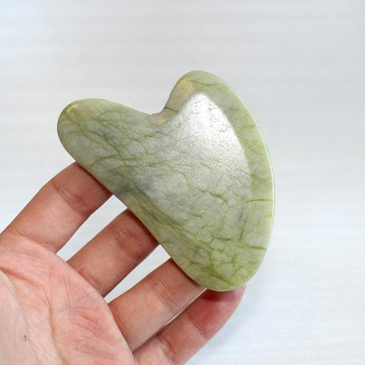 Natural Xiuyu Green Jade Scrapping Plate