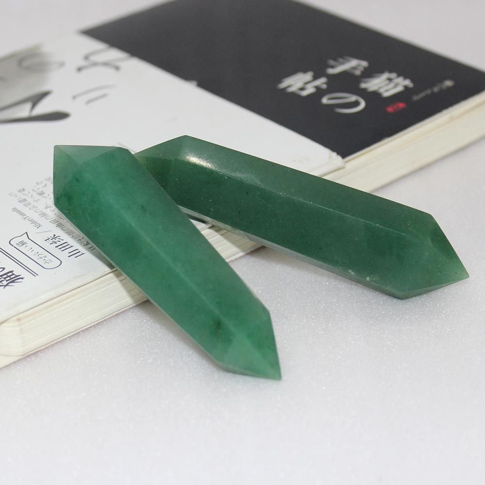 Natural Green Aventurine Quartz Crystal Double Point