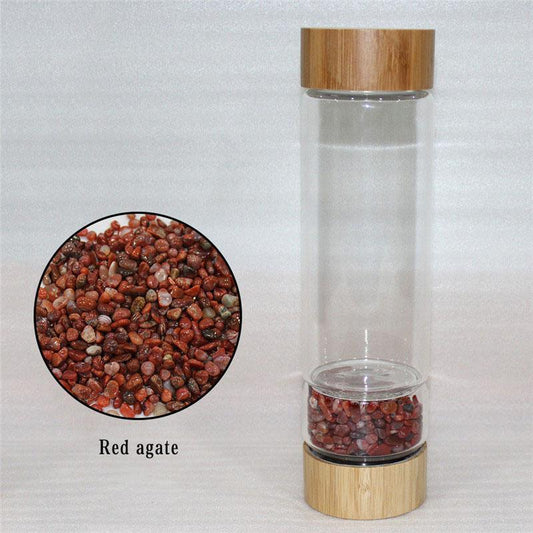 Bamboo Red Agate Water Bottle