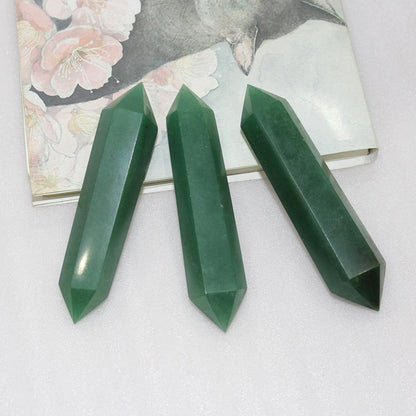 Natural Green Aventurine Quartz Crystal Double Point