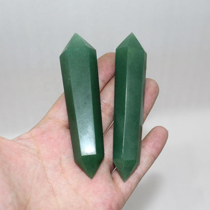 Natural Green Aventurine Quartz Crystal Double Point