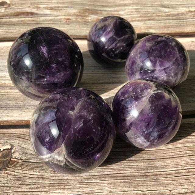 Natural Purple Quartz Stone Sphere Dream Amethyst Crystal Ball