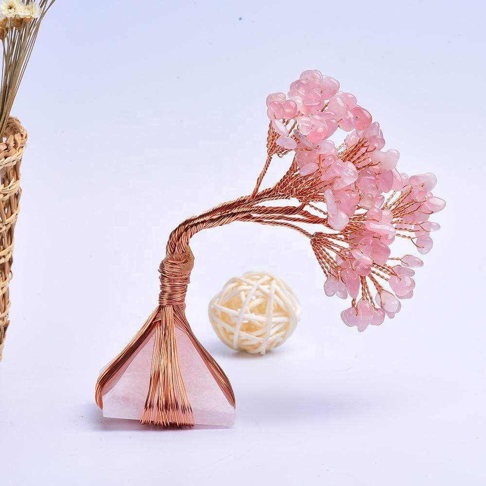 Rose Quartz Crystal Pyramid Crystal Tree